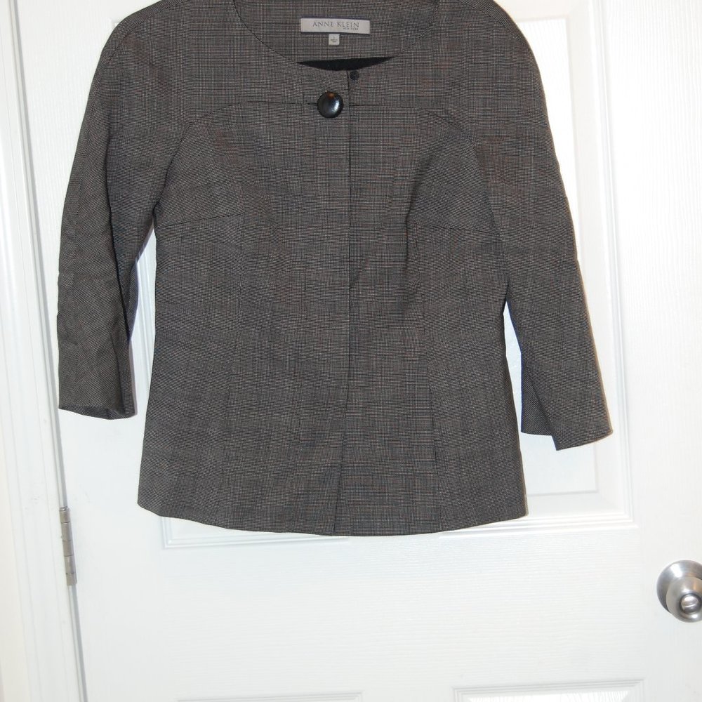 Anne Klein New York Women's 3/4 Sleeve Black & White Jacket W/ 1Button Size 2